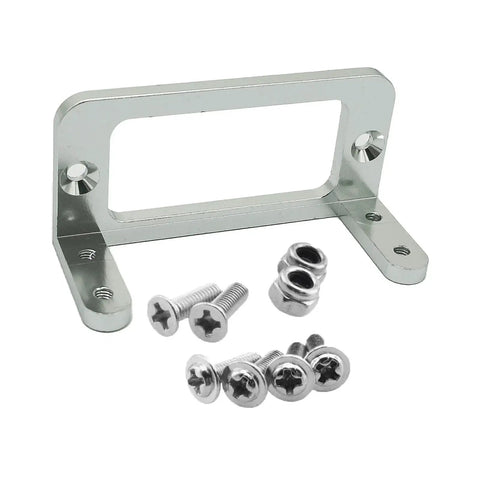 Two aluminum alloy RC servo mount brackets with M3 screws and nuts for MG995/MG996 and S3003 servos