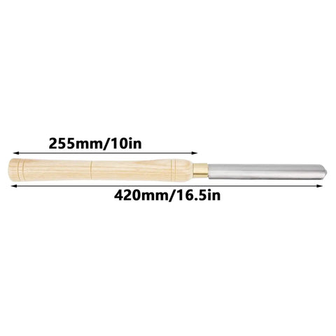 22mm HSS Roughing Gouge Lathe Chisel For Wood Turning, High Speed Steel Woodworking Tool with ergonomic handle dimensions displayed