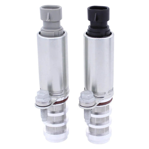 Engine VVT Solenoid Kit With Wire Connector For Chevy GMC Buick Pontiac Cars And SUVs Like Terrain Verano Regal Malibu HHR G6 Cobalt Captiva Aura Ion Vue LaCrosse And More Include Intake Exhaust Camshaft Position Sensor And Actuator, front view