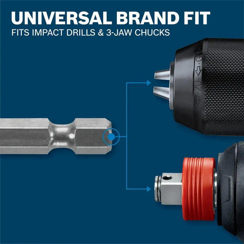 Porcelain Tile Drill Bit Set 5 Piece For Ceramic Marble And Granite Tiles With Carbide Tips Optimized For Hard Materials Up To Five Times Longer Life And Arrow Head Design For Faster Drilling Bosch showing hex shank design for universal fit