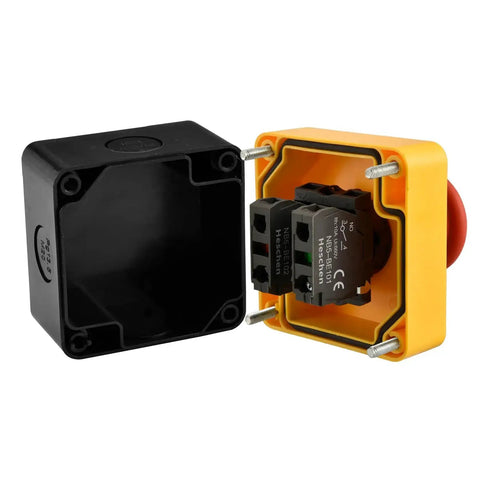 Red Weatherproof Emergency Stop Push Button Switch 660V 10A With Box And Key 1NO 1NC Heavy Duty Pro Grade Industrial Safety