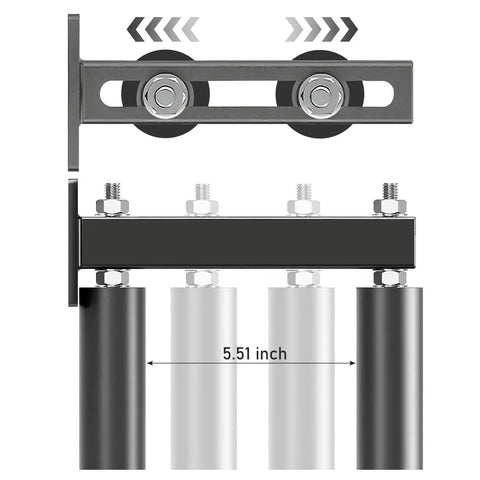 Six Inch Slide Gate Guide Roller With Black Steel Bracket Adjustable UHMW Nylon Rollers 5.5 Inch Heavy Duty Sliding Gate Hardware
