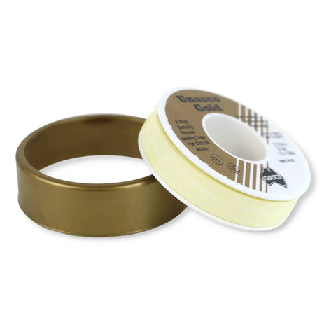 Gold Maximum Density PTFE Thread Seal Tape for Plumbing Half Inch By Fifteen Yards Pro Grade High Performance Dense Sealant Tape