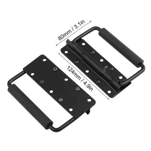 Stainless Steel Chest Handles Set Of 12 Spring Loaded Case Handles for cabinets, wardrobes, and music equipment enclosures.