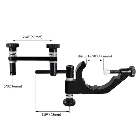 Shop Ready Dial Test Indicator Holder For Bridgeport Mills A Real Workhorse With 1.875 Inch Clamp visible with measurements