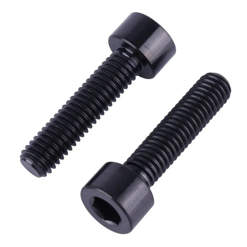 Titanium M6x25mm Hex Bolts Set 4Pcs Black Grade 5 Ti Screws 6Al4V Titanium Alloy 1mm Thread Pitch Allen Hex Bolts