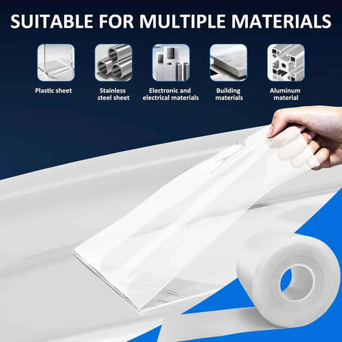 Pro Grade Urethane Die Protection Film For Press Brake Bending, showing milky white transparent film in hand, prevents scratches and rust.