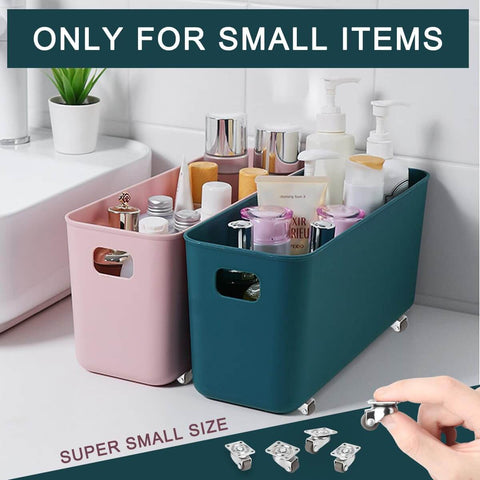 8 Pcs Small Caster Wheels - 1/2" Mini Low Profile Swivel Casters, Self-Adhesive Plate Rollers for Furniture, Kitchen Appliances, Planters, Trays & Light-Duty Projects