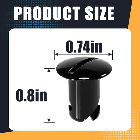 Aluminum Button Quarter Turn Dzus Fasteners Set Black 10 Pack With Seven Sixteenths Inch Stem And Oval Head.500 Grip