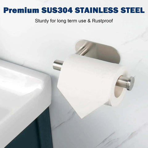 Premium Thickened Stainless Steel Self Adhesive Toilet Paper Holder Rustproof No Drill Needed For Bathroom Kitchen Washroom