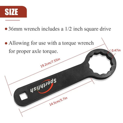 Rear Axle 36mm Wrench For Bike And Motorcycle Maintenance Heavy Duty Hand Tool For Rear Wheel Alignment And Belt Tension Visible Size