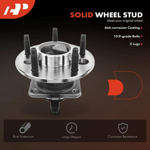 Rear Wheel Hub and Bearing Assembly ABS Single Unit 5-Lug Compatible: Chevrolet Malibu, Cadillac DTS, Buick, Pontiac
