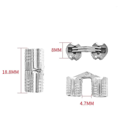 Four Pack Brass Barrel Hidden Hinges For Concealed Cabinet Doors With 180 Degree Swing Pro Grade Cylindrical Invisible Hinges