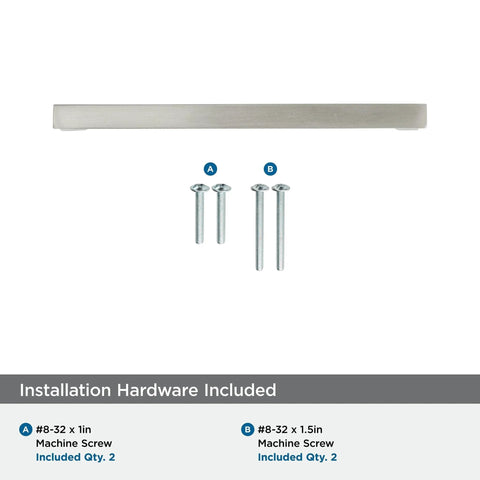 Monument Satin Nickel Cabinet Pull Modern Drawer Handle For Cabinets Or Furniture 128 Mm Center To Center 1 Pack with screws shown