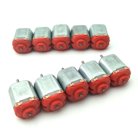 10 Pack Micro 130 DC Brushed Motors 3V To 12V, High Speed 9,000 To 25,000 RPM No Load, Metal Shell, Strong Torque, Great For RC Cars