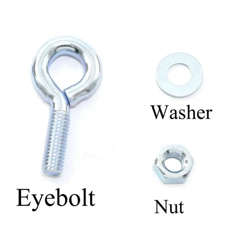 Beefed Up Eyebolt Kit Ten Pcs Heavy Duty One Quarter Inch By Three Quarter Inch Male Thread Shoulder Ring Eye Bolts With Nuts And Washers