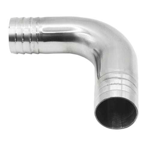 Stainless steel 304 90-degree barbed hose elbow fitting, 1-1/4 in barb ends