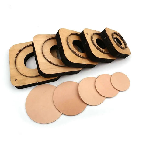 Heavy Duty Pro Grade Round Circle Cutting Mold For Leather Crafts 120mm with leather shapes and steel blade