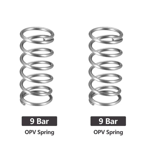 9 Bar OPV Espresso Machine Spring Replacement Kit For Gaggia Classic Pro And Classic, two metal springs side by side.