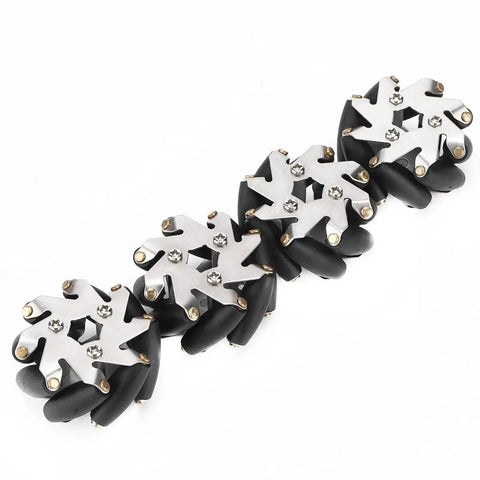 Mecanum Wheel Set for Robot Car 48mm Steel Omni Directional Wheels 4 Pcs with High Load Capacity Up to 3kg Stable TPR Rollers