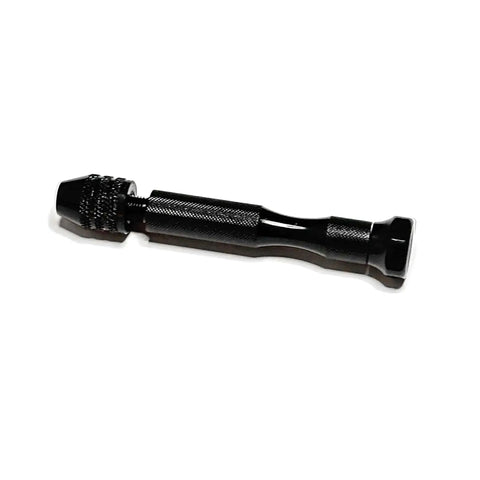 Paper Bead Roller And Quilling Tool With Three Interchangeable Tips For Easy Bead Making, black handle, side view.