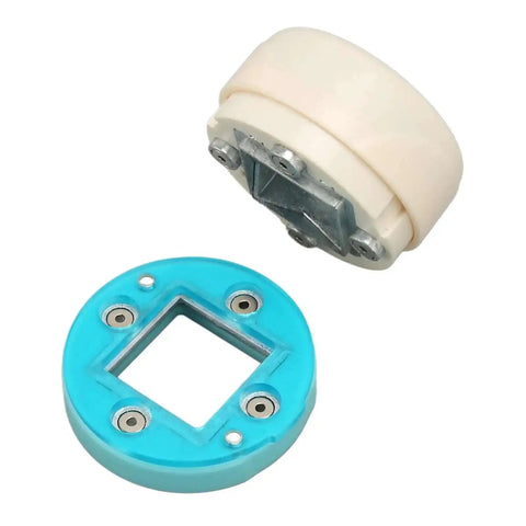 Durable Metal Hole Punch For Paper Crafting DIY Embossing Punch with removable parts, seen in blue and white components