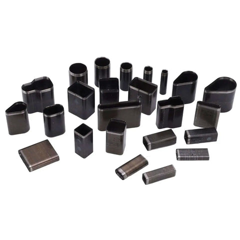 Versatile Hollow Punch Cutter Set With 24 Shape Styles for small leather craft projects displayed on a white surface