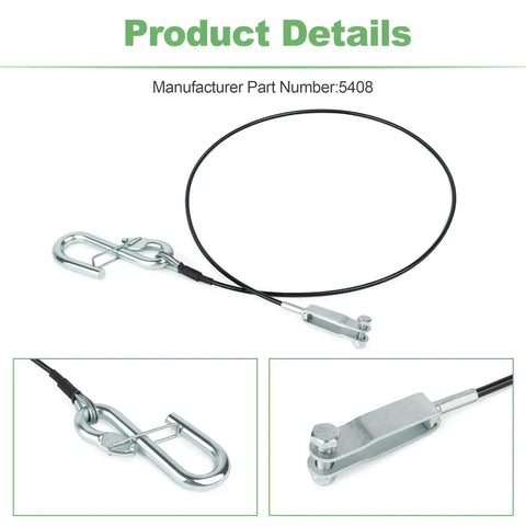 Beefed Up Trailer Brake Hydraulic Surge Actuator Breakaway Cable Assembly For DA10 DA16 DA20 DA91 Actuators 3/32 Inch Cable