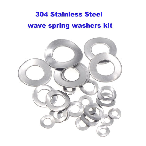 HVAZI 350-piece metric stainless steel wave washer assortment kit M3-M12, 304 SS