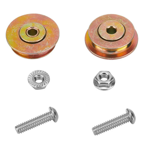 Cut-Off Flange Track Bearing Repair Kit For Siding Brake Tools Includes Two Wide Flange Rollers 12334 Two Hex Button Head Screws 12364 And 10094 Alloy Steel Lock Nuts For Easy Replacement