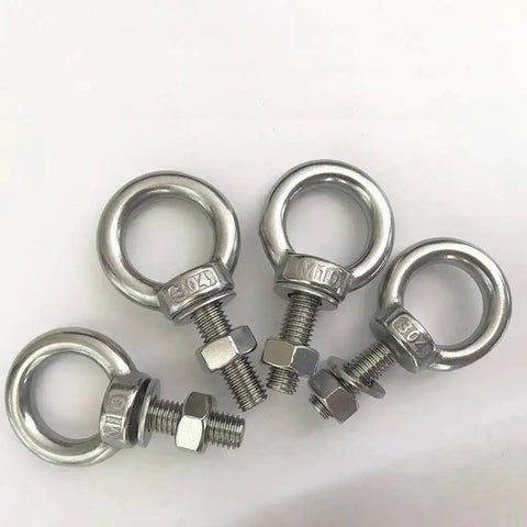 Shoulder Eye Bolt M10 304 Stainless Steel Heavy Duty Eye Bolts With Washer And Nuts For Indoor Outdoor Use Multi Function 0.98 Inch Ring