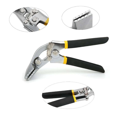 Sheet Metal Seamer Pliers With Non Slip Grip, Built Tough With 45 Steel Hand Clamp, Curved Jaw, Quarter Inch Increment, Plated Steel