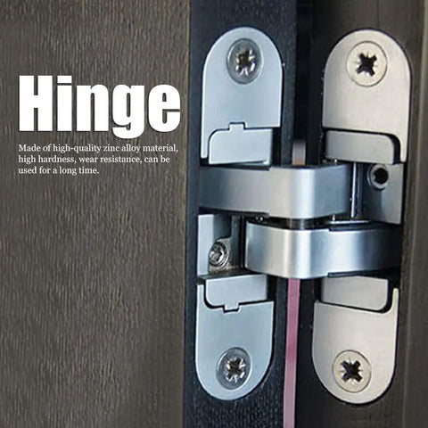 Hidden Door Hinges Invisible Hinge With Three Way Adjustable And 180 Degree Swing Zinc Alloy Concealed Hinge for Cabinets
