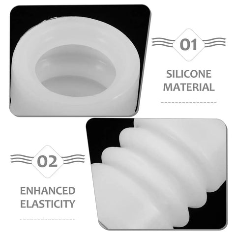 Close-up of Silicone Sealing Gasket Set With Wave Sleeves, 4 Piece Replacement Kit For Ice Cream Makers, showcasing material and elasticity.