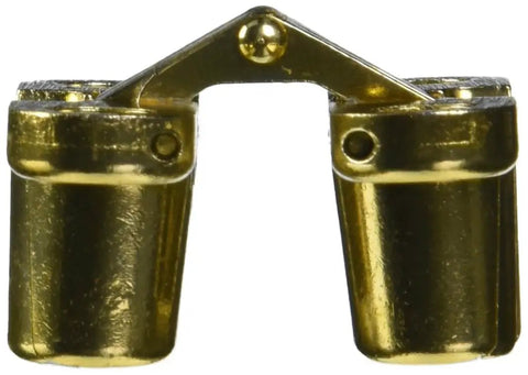 Invisible Hinge For Three Quarter Inch Panels With One Half Inch By One And Three Quarter Inch Brass Finished Zinc Plates Full 180 Degree Opening Laminated Link Construction No Visible Hinge Look Sold In Pairs For Cabinets And Doors, brass hinge front view.