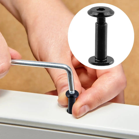 20 Sets M3 X 12Mm Screw And Bolt Pro Grade Assortment Kit With Cap Nuts And Allen Wrench Black Finish Includes M3 X 4Mm Screws Hex Drive Rivet Bolts 304 Stainless Steel Fasteners For Bindings Posts And DIY Projects shown in use with Allen wrench