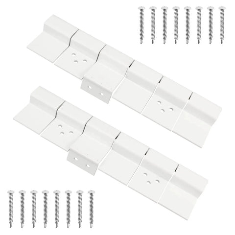 RV Door Hinge Replacement 198295 Hinge Assembly White Two Pack for Entry Door Upgrade, showing two white hinges with screws.