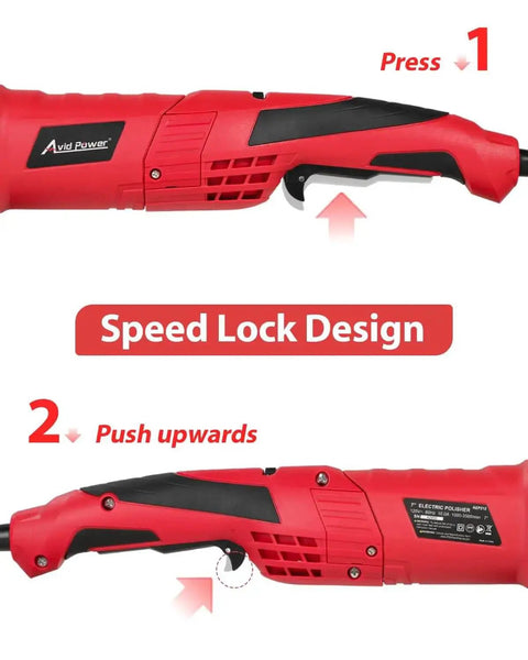 Speed lock design of Heavy Duty Car Buffer Polisher With 6 Speed Settings From 1000 To 3500 RPM 1200W Rotary Waxer Kit