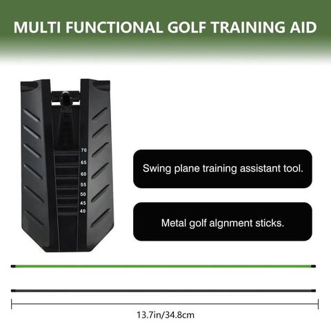 Golf Alignment Stick Holder And Training Aid For Aiming, Putting, Full Swing, Posture Correction, And Swing Plane Practice