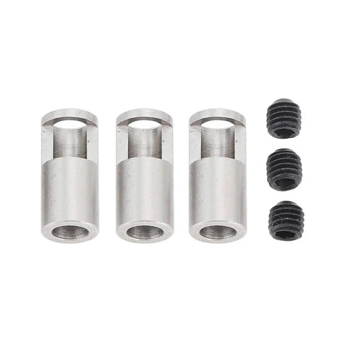 3 Pack Pinion Reducer Sleeve 8mm To 5mm Shaft Adapter For RC Cars Stainless Steel with fittings.