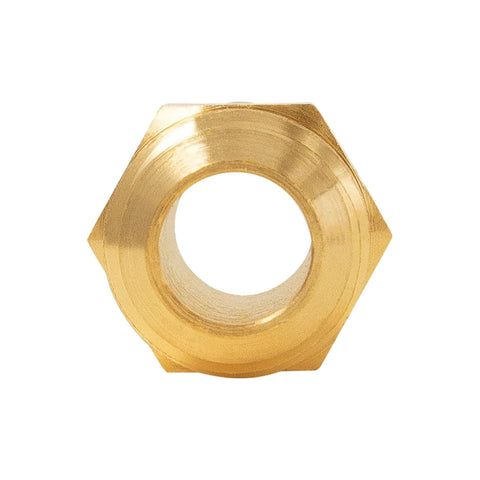 Brass flare nut for 1/4 in flare fittings, hexagonal body