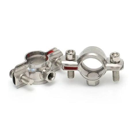 304 Stainless Steel Ceiling Pipe Clamp With Expansion Anchors 2 Pack for Overhead Support, showing the clamp's fixed design and screws