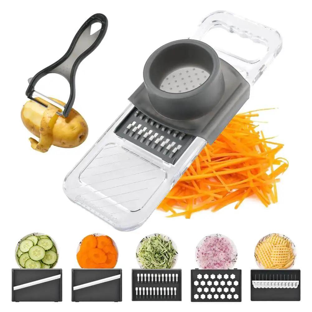 adjustable mandoline slicer with guard - 6 Blades for ...