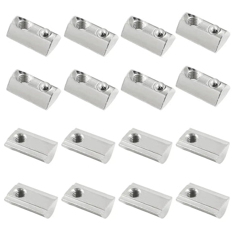 30 Pcs M6 Half Round Spring T Nuts For 4040 Aluminum Extrusion Profiles, Carbon Steel With Nickel Plating, Durable Elastic T Nuts For DIY