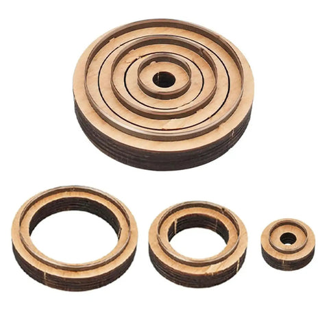 3-Piece Round Leather Cutting Die Set With Wooden Base And Japanese Precision Steel Blades For Clean Cuts On Leather And Neoprene Coasters