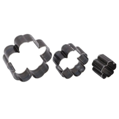 Three Piece Leather Cutting Dies Set With Flower Shape Belt Hole Punches for Handmade Leather Projects