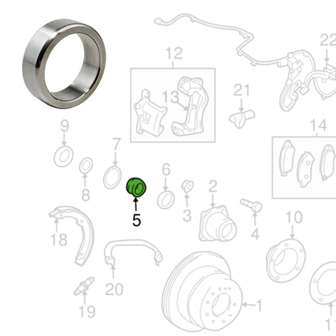 Rear Axle Bearing Retainer Inner Right Left Plug And Play Replacement Compatible With Toyota Land Cruiser And Tundra 42423 34040 illustrated diagram