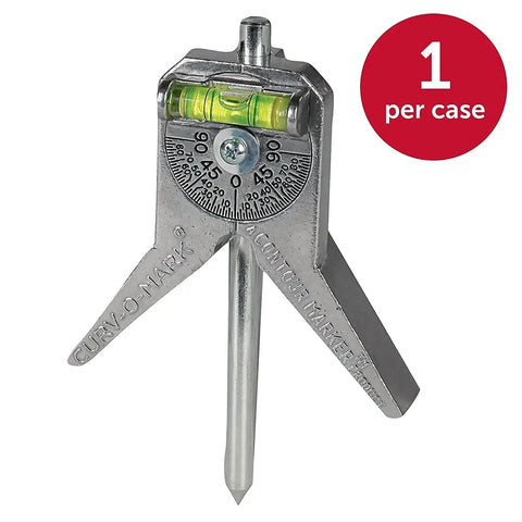 Pipe Marker Centering Tool For Quick Center Lines And Angles On Pipes 0.5 Inch And Up With 4 Inch Y Type Head Curv O Mark Standard 6 For Pipe Fitters And Welders shown with dial protractor and leveling vial