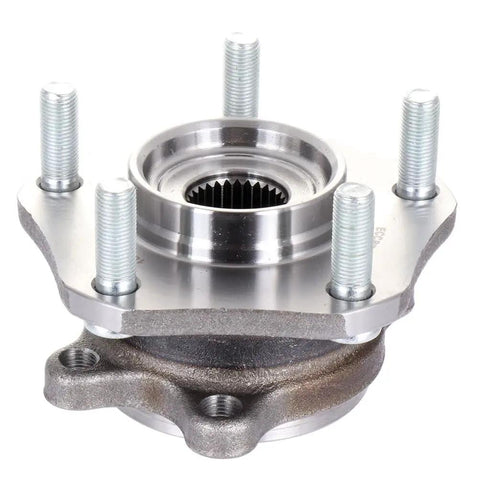 Front view of Hub Bearing Assembly 2 Piece Front Axle Left Right With ABS Tone Ring Sensor Fits Nissan Qashqai Rogue 5 Lug Wheel Hubs