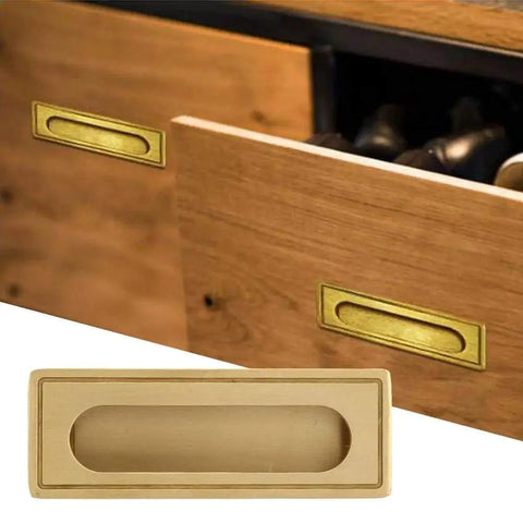 Recessed Brass Cabinet Handle For Kitchen Cabinets Cupboards Wardrobes And Drawers Hidden Flush Mount Pull With Polished Finish